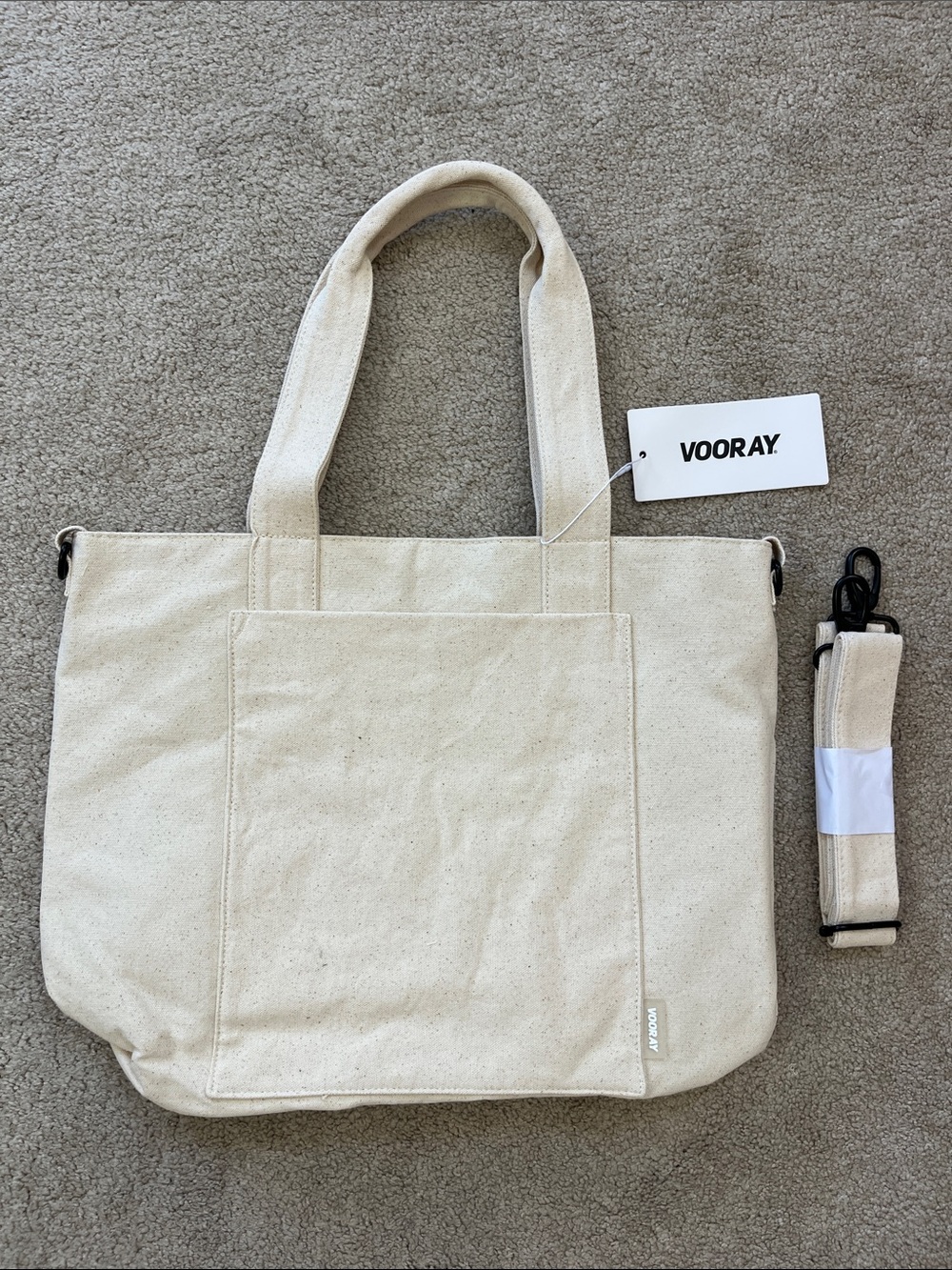 Zoey Canvas Tote Bag in Natural - NEVER USED